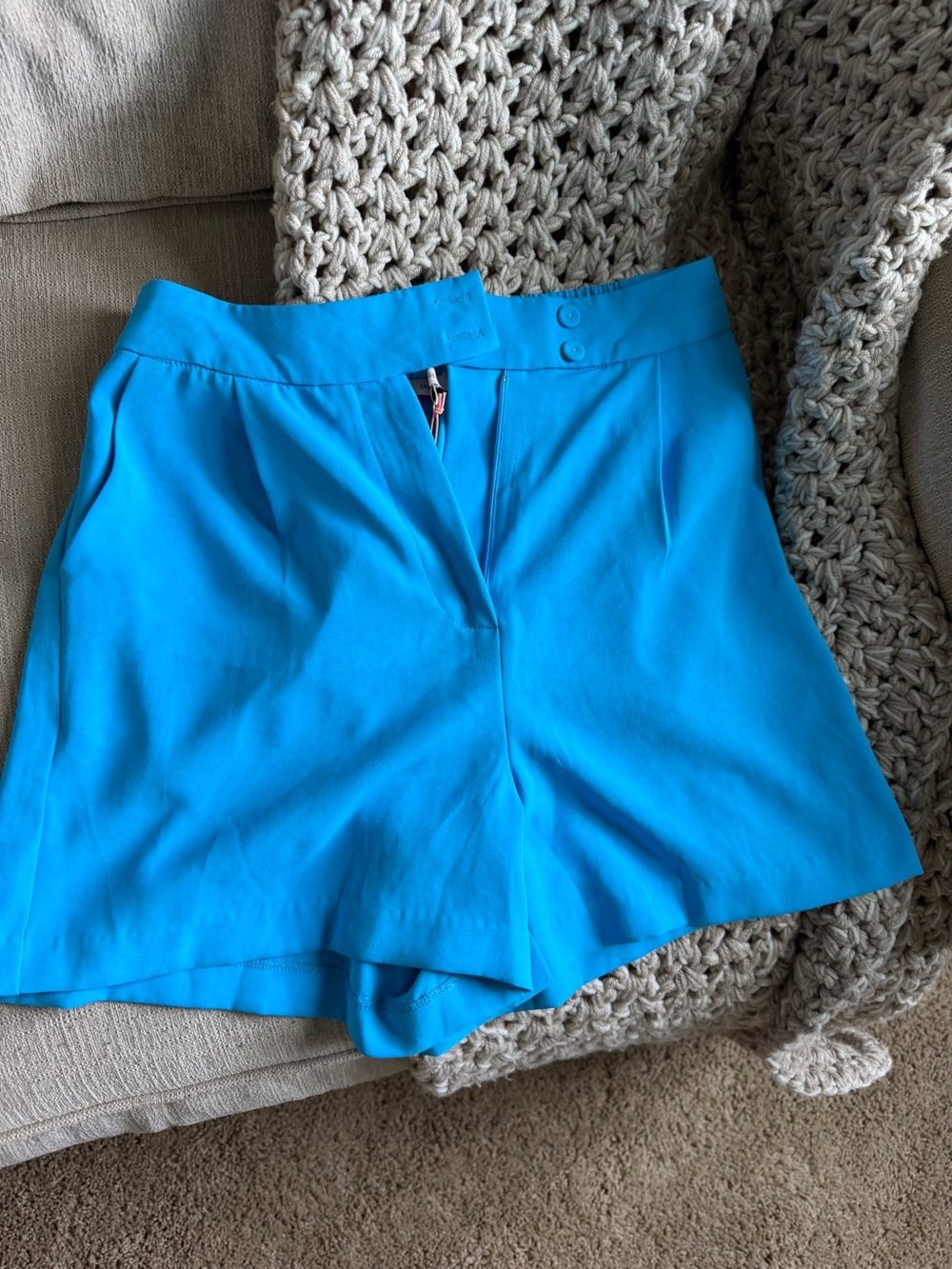 Bright Blue Women's High-Waist Tailored Shorts